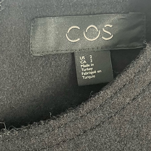 Cos topstitched black wool/cashmere mod short sleeve dress size 2 - Picture 5 of 10